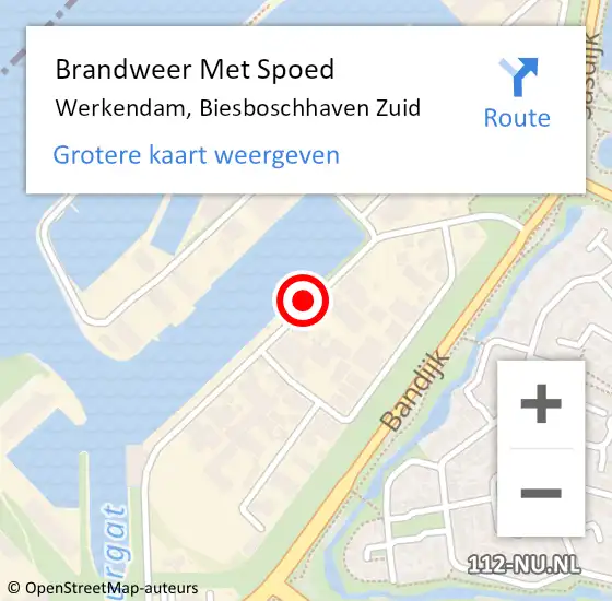 Locatie op kaart van de 112 melding: Brandweer Met Spoed Naar Werkendam, Biesboschhaven Zuid op 26 april 2020 15:33