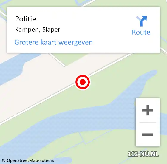 Locatie op kaart van de 112 melding: Politie Kampen, Slaper op 26 april 2020 15:37