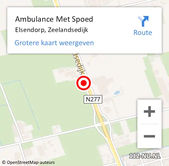 Locatie op kaart van de 112 melding: Ambulance Met Spoed Naar Elsendorp, Zeelandsedijk op 26 april 2020 17:25