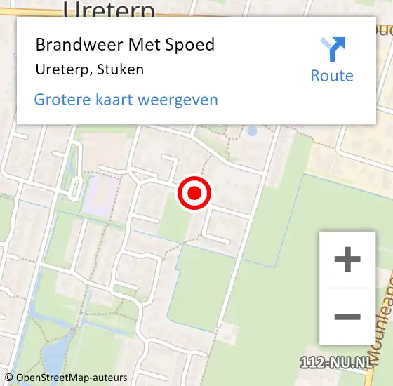 Locatie op kaart van de 112 melding: Brandweer Met Spoed Naar Ureterp, Stuken op 26 april 2020 17:29