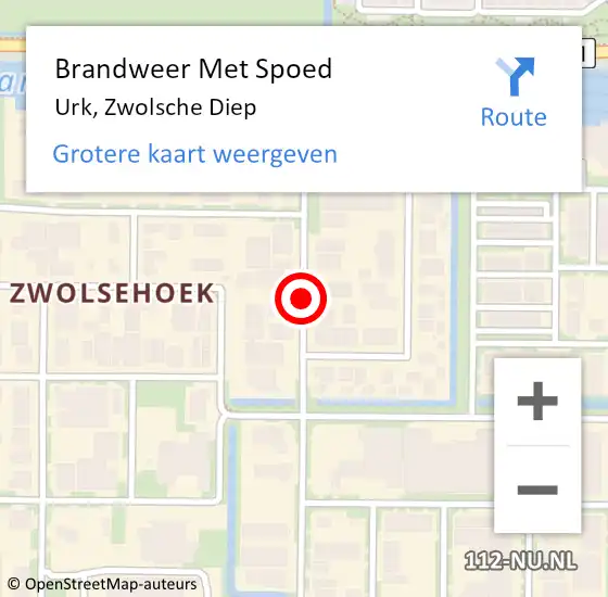 Locatie op kaart van de 112 melding: Brandweer Met Spoed Naar Urk, Zwolsche Diep op 26 april 2020 23:13