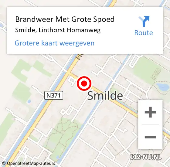 Locatie op kaart van de 112 melding: Brandweer Met Grote Spoed Naar Smilde, Linthorst Homanweg op 27 april 2020 00:04