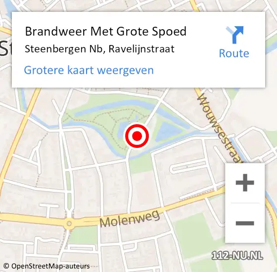 Locatie op kaart van de 112 melding: Brandweer Met Grote Spoed Naar Steenbergen Nb, Ravelijnstraat op 27 april 2020 00:27