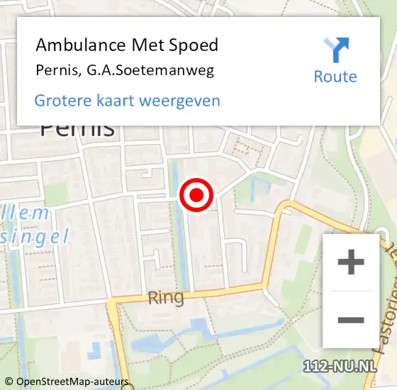 Locatie op kaart van de 112 melding: Ambulance Met Spoed Naar Pernis, G.A.Soetemanweg op 27 april 2020 05:08
