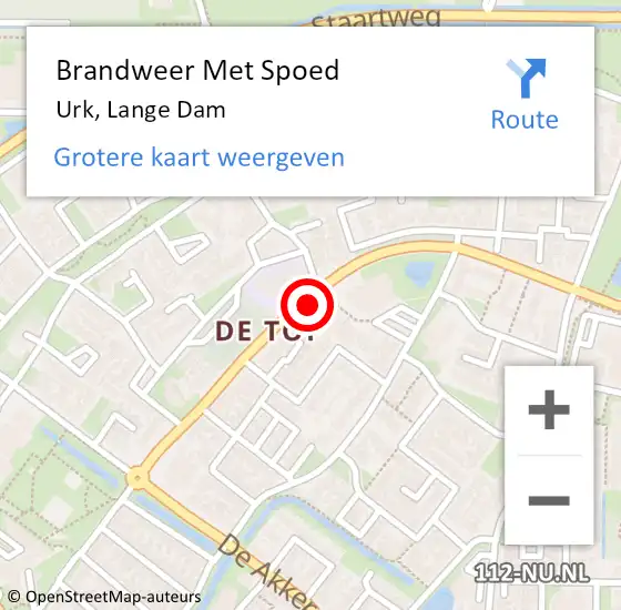 Locatie op kaart van de 112 melding: Brandweer Met Spoed Naar Urk, Lange Dam op 27 april 2020 05:20
