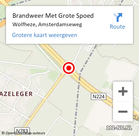 Locatie op kaart van de 112 melding: Brandweer Met Grote Spoed Naar Wolfheze, Amsterdamseweg op 27 april 2020 07:32