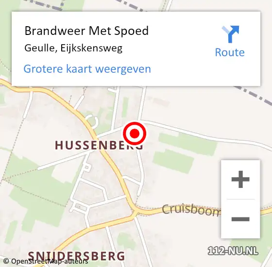 Locatie op kaart van de 112 melding: Brandweer Met Spoed Naar Geulle, Eijkskensweg op 27 april 2020 10:16