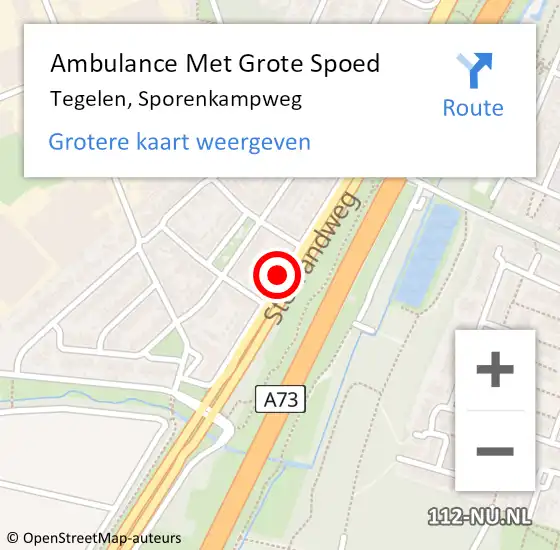 Locatie op kaart van de 112 melding: Ambulance Met Grote Spoed Naar Tegelen, Sporenkampweg op 27 april 2020 12:44