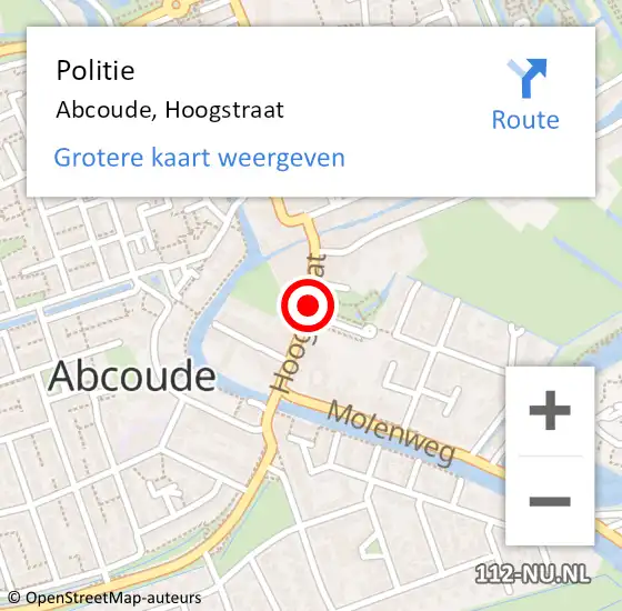 Locatie op kaart van de 112 melding: Politie Abcoude, Hoogstraat op 27 april 2020 13:02