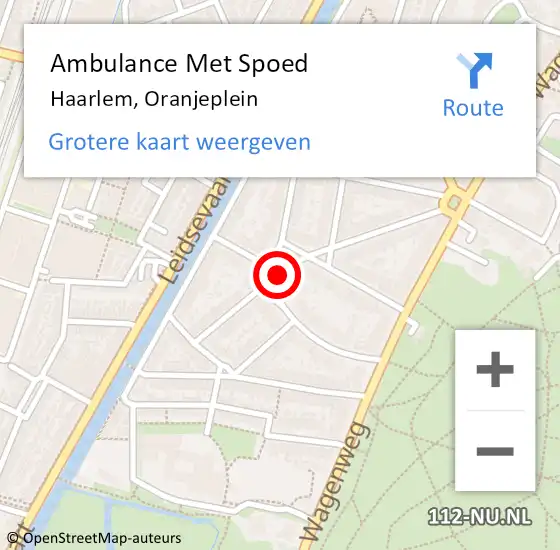 Locatie op kaart van de 112 melding: Ambulance Met Spoed Naar Haarlem, Oranjeplein op 27 april 2020 13:35