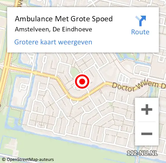 Locatie op kaart van de 112 melding: Ambulance Met Grote Spoed Naar Amstelveen, De Eindhoeve op 27 april 2020 14:54