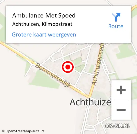 Locatie op kaart van de 112 melding: Ambulance Met Spoed Naar Achthuizen, Klimopstraat op 27 april 2020 14:57