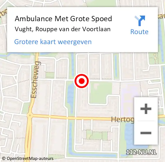 Locatie op kaart van de 112 melding: Ambulance Met Grote Spoed Naar Vught, Rouppe van der Voortlaan op 27 april 2020 15:08