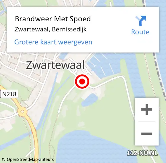 Locatie op kaart van de 112 melding: Brandweer Met Spoed Naar Zwartewaal, Bernissedijk op 27 april 2020 15:36