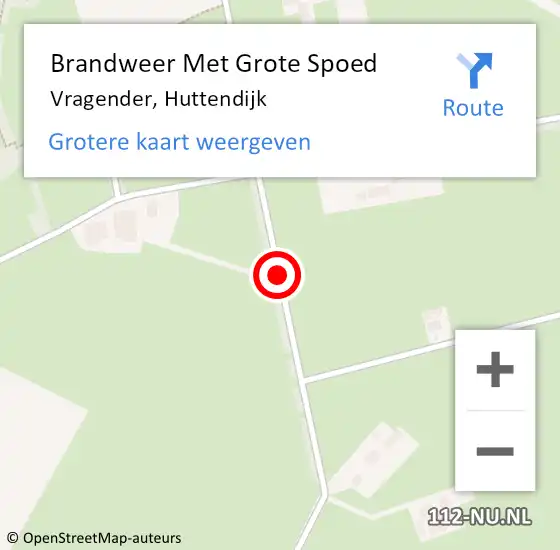 Locatie op kaart van de 112 melding: Brandweer Met Grote Spoed Naar Vragender, Huttendijk op 27 april 2020 17:18