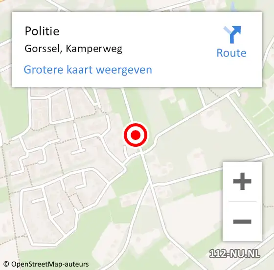 Locatie op kaart van de 112 melding: Politie Gorssel, Kamperweg op 27 april 2020 17:27