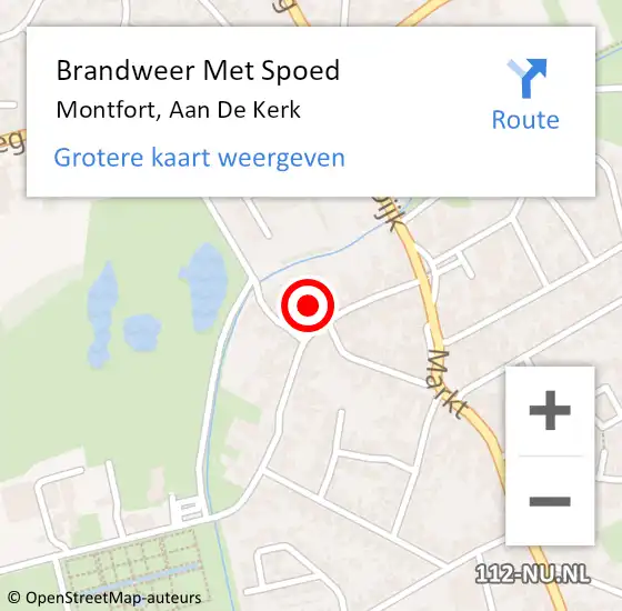 Locatie op kaart van de 112 melding: Brandweer Met Spoed Naar Montfort, Aan De Kerk op 27 april 2020 18:06