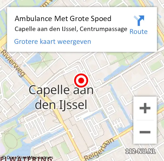 Locatie op kaart van de 112 melding: Ambulance Met Grote Spoed Naar Capelle aan den IJssel, Centrumpassage op 27 april 2020 18:16