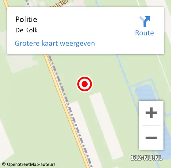 Locatie op kaart van de 112 melding: Politie De Kolk op 27 april 2020 18:21