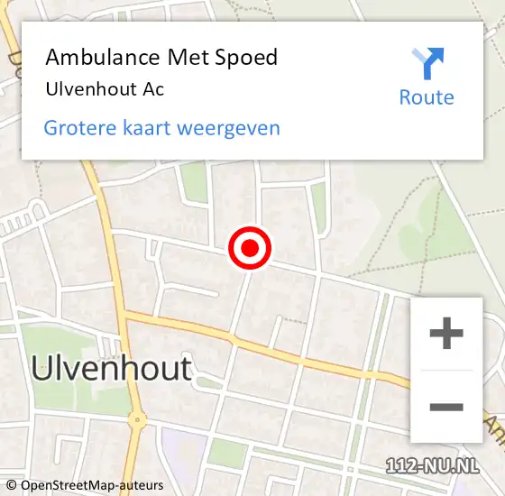 Locatie op kaart van de 112 melding: Ambulance Met Spoed Naar Ulvenhout Ac op 27 april 2020 18:22
