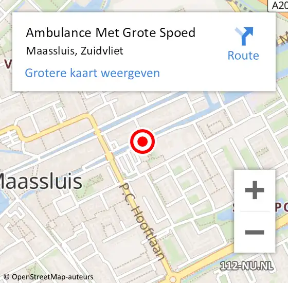 Locatie op kaart van de 112 melding: Ambulance Met Grote Spoed Naar Maassluis, Zuidvliet op 27 april 2020 18:41