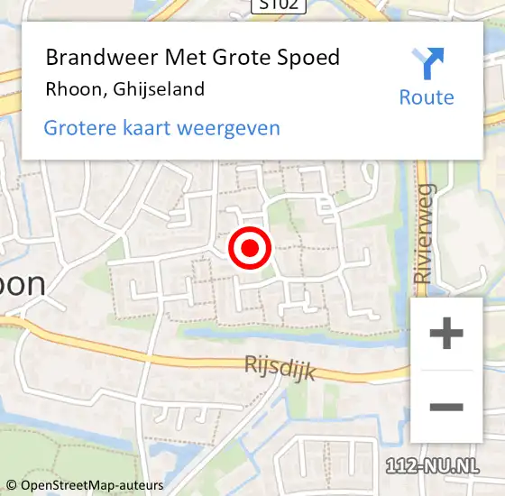 Locatie op kaart van de 112 melding: Brandweer Met Grote Spoed Naar Rhoon, Ghijseland op 27 april 2020 19:08