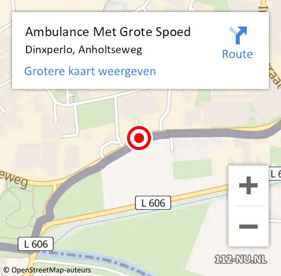 Locatie op kaart van de 112 melding: Ambulance Met Grote Spoed Naar Dinxperlo, Anholtseweg op 27 april 2020 19:33