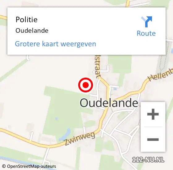 Locatie op kaart van de 112 melding: Politie Oudelande op 30 september 2013 22:53