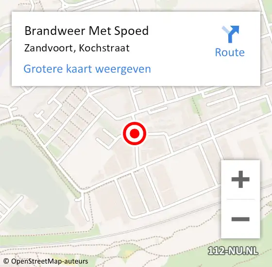 Locatie op kaart van de 112 melding: Brandweer Met Spoed Naar Zandvoort, Kochstraat op 27 april 2020 20:49