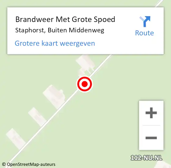 Locatie op kaart van de 112 melding: Brandweer Met Grote Spoed Naar Staphorst, Buiten Middenweg op 27 april 2020 20:52