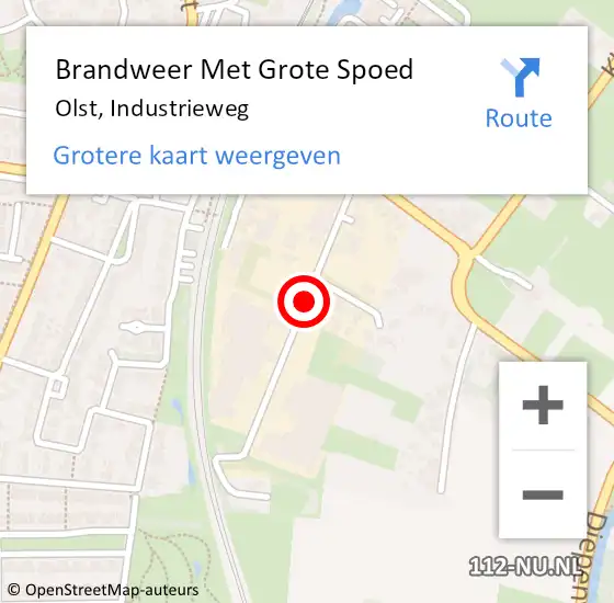 Locatie op kaart van de 112 melding: Brandweer Met Grote Spoed Naar Olst, Industrieweg op 27 april 2020 21:31