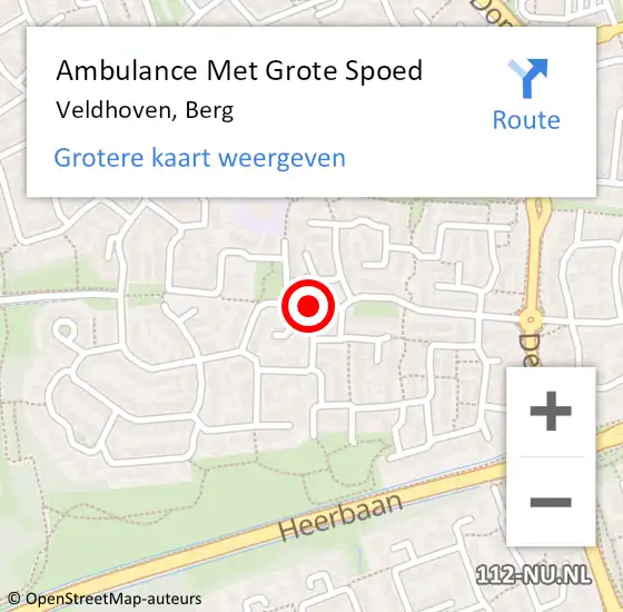 Locatie op kaart van de 112 melding: Ambulance Met Grote Spoed Naar Veldhoven, Berg op 27 april 2020 21:46