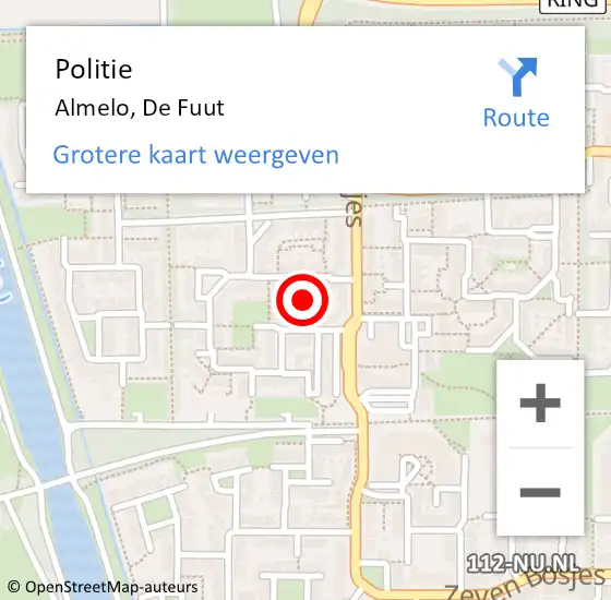 Locatie op kaart van de 112 melding: Politie Almelo, De Fuut op 27 april 2020 22:01