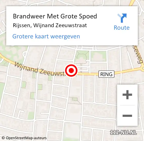 Locatie op kaart van de 112 melding: Brandweer Met Grote Spoed Naar Rijssen, Wijnand Zeeuwstraat op 27 april 2020 23:13