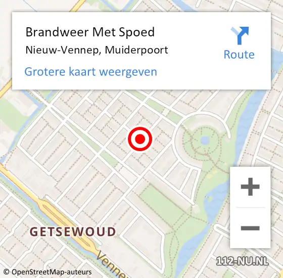 Locatie op kaart van de 112 melding: Brandweer Met Spoed Naar Nieuw-Vennep, Muiderpoort op 28 april 2020 00:19