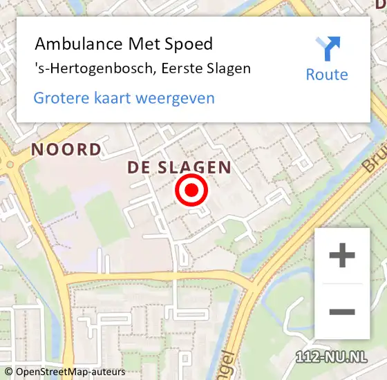 Locatie op kaart van de 112 melding: Ambulance Met Spoed Naar 's-Hertogenbosch, Eerste Slagen op 28 april 2020 00:44