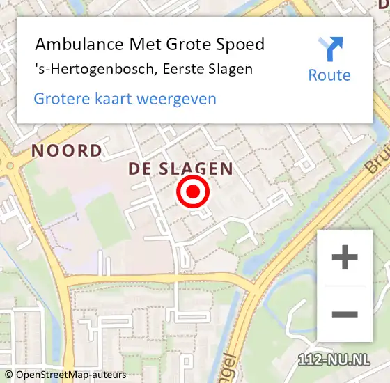 Locatie op kaart van de 112 melding: Ambulance Met Grote Spoed Naar 's-Hertogenbosch, Eerste Slagen op 28 april 2020 00:48