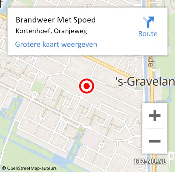 Locatie op kaart van de 112 melding: Brandweer Met Spoed Naar Kortenhoef, Oranjeweg op 28 april 2020 03:02