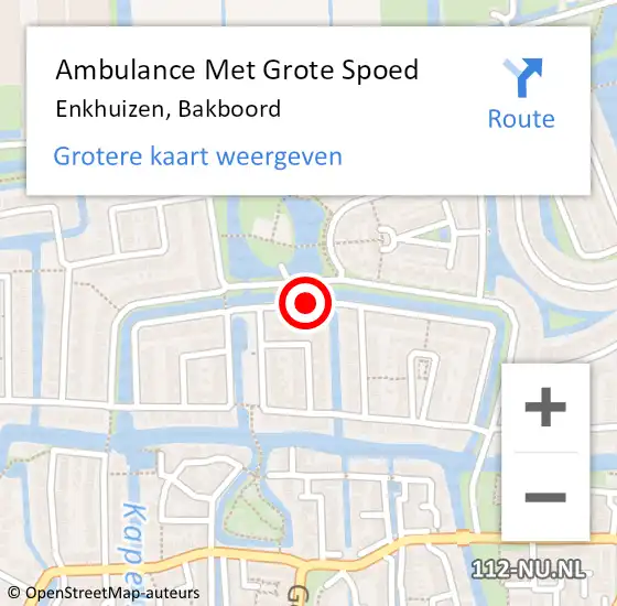 Locatie op kaart van de 112 melding: Ambulance Met Grote Spoed Naar Enkhuizen, Bakboord op 28 april 2020 04:15