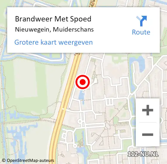 Locatie op kaart van de 112 melding: Brandweer Met Spoed Naar Nieuwegein, Muiderschans op 28 april 2020 05:05