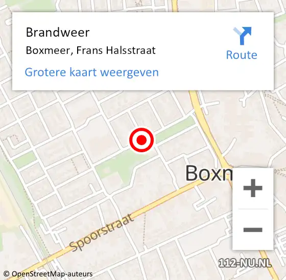 Locatie op kaart van de 112 melding: Brandweer Boxmeer, Frans Halsstraat op 28 april 2020 10:08