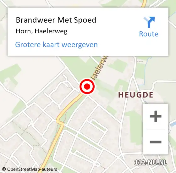 Locatie op kaart van de 112 melding: Brandweer Met Spoed Naar Horn, Haelerweg op 28 april 2020 10:09