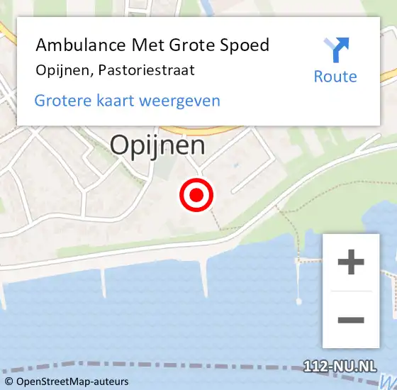 Locatie op kaart van de 112 melding: Ambulance Met Grote Spoed Naar Opijnen, Pastoriestraat op 5 mei 2014 11:10