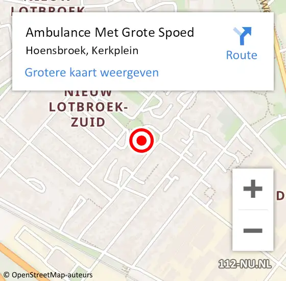 Locatie op kaart van de 112 melding: Ambulance Met Grote Spoed Naar Hoensbroek, Kerkplein op 5 mei 2014 11:16