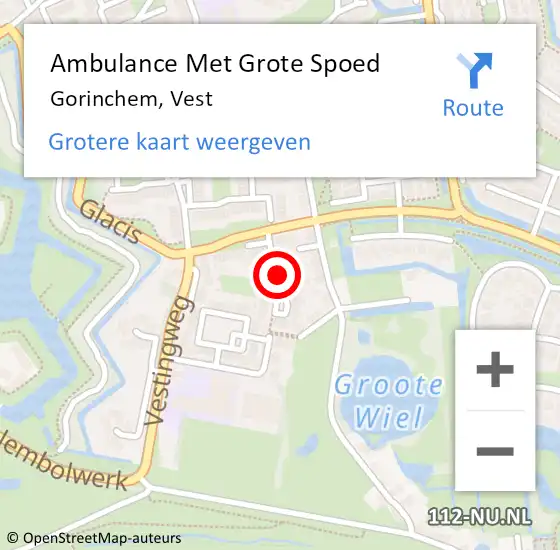 Locatie op kaart van de 112 melding: Ambulance Met Grote Spoed Naar Gorinchem, Vest op 28 april 2020 13:03