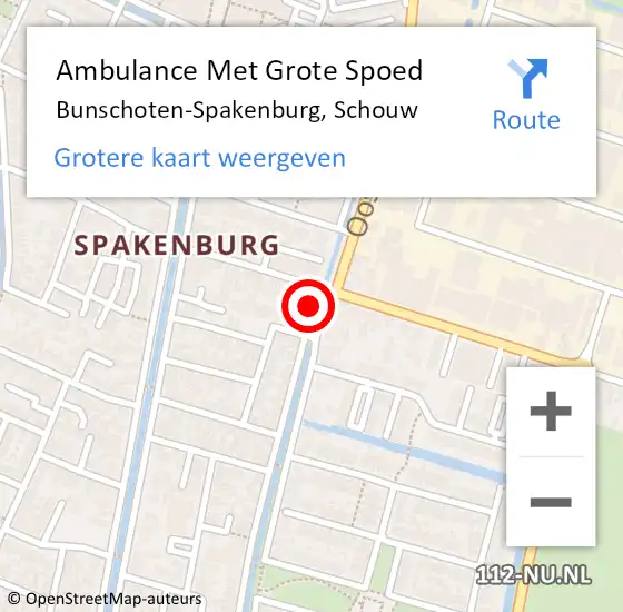 Locatie op kaart van de 112 melding: Ambulance Met Grote Spoed Naar Bunschoten-Spakenburg, Schouw op 5 mei 2014 11:32