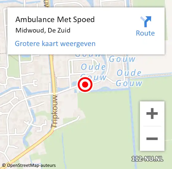 Locatie op kaart van de 112 melding: Ambulance Met Spoed Naar Midwoud, De Zuid op 28 april 2020 14:55