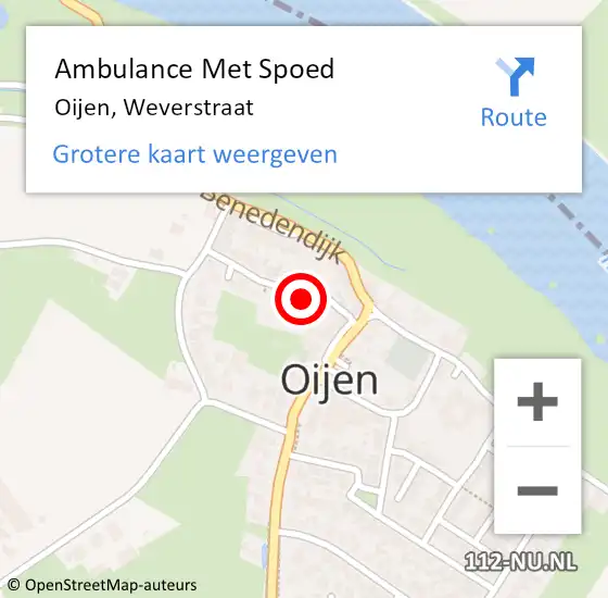 Locatie op kaart van de 112 melding: Ambulance Met Spoed Naar Oijen, Weverstraat op 5 mei 2014 11:40