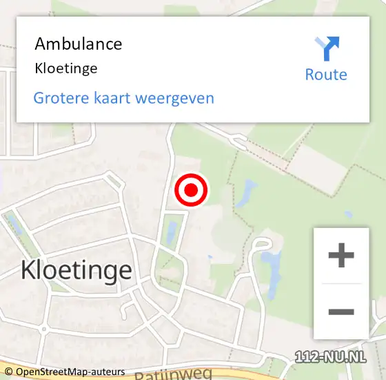 Locatie op kaart van de 112 melding: Ambulance Kloetinge op 28 april 2020 15:40