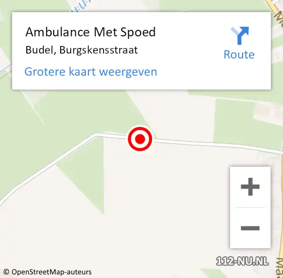 Locatie op kaart van de 112 melding: Ambulance Met Spoed Naar Budel, Burgskensstraat op 28 april 2020 16:10